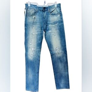 Men's G-Star Raw Jeans Vintage Restored Denim 3301 Tapered 32 X 34 Button Fly